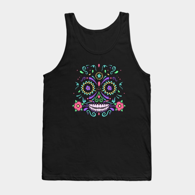 Sugar skull Dia de los Muertos Tank Top by walterorlandi